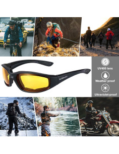 Gafas de Motocicleta Allhave ALL S16 Lente Amarillo UV 2