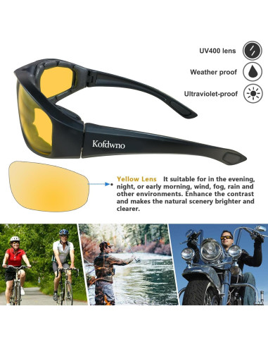 Gafas de Motocicleta Allhave ALL S16 Lente Amarillo UV