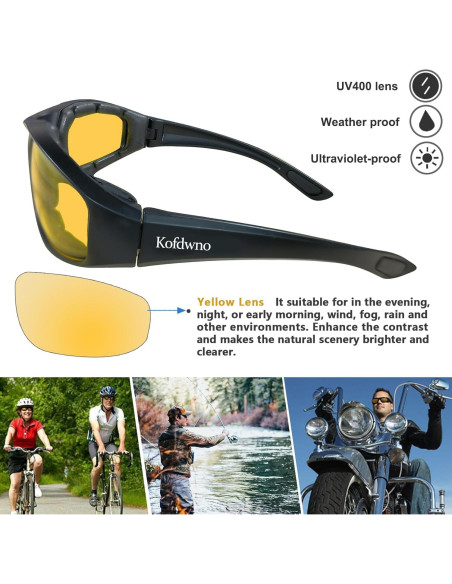 Gafas de Motocicleta Allhave ALL S16 Lente Amarillo UV