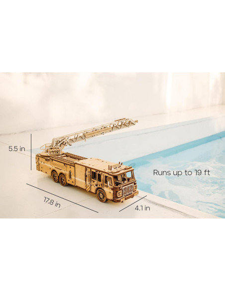 Camión de Bomberos Wood Trick 3D - Escalera Extensible