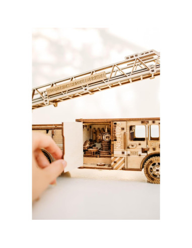 Camión de Bomberos Wood Trick 3D - Escalera Extensible