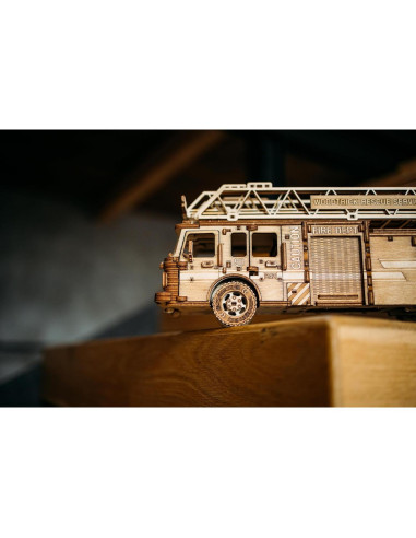 Camión de Bomberos Wood Trick 3D - Escalera Extensible
