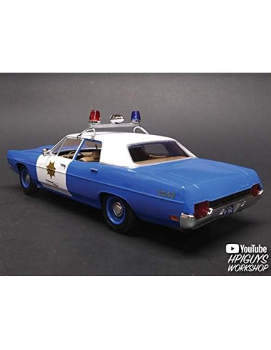 Coche de Policía Ford Galaxie 1970 AMT Modelo 1/25 Azul
