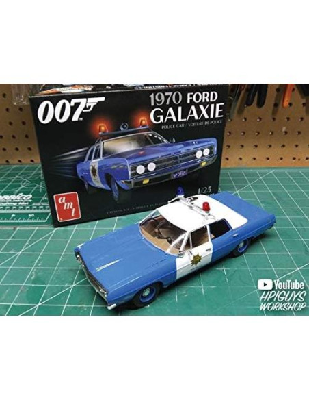 Coche de Policía Ford Galaxie 1970 AMT Modelo 1/25 Azul