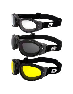 Gafas de Motocicleta Acolchadas Birdz Eyewear Eagle - 3 Lentes