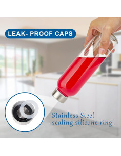 Botellas de vidrio Luxfuel 6 unidades 530 ml a prueba de fugas 2