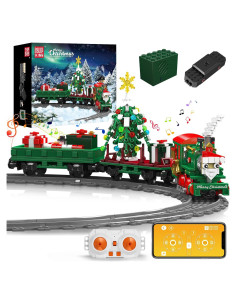 Mould King 12039 Kit Tren de Navidad 922 Piezas con Luz LED