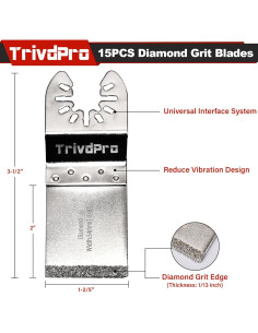Cuchilla de Eliminación de Lechada TrivdPro 15 Piezas Carburo 2