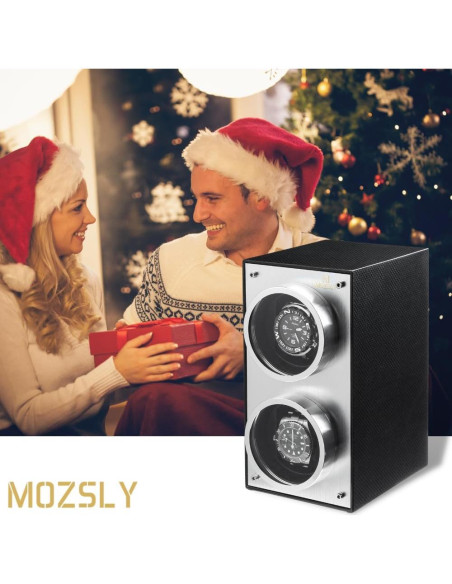 Winder de Reloj Doble MOZSLY con Motor Silencioso y 12 Modos