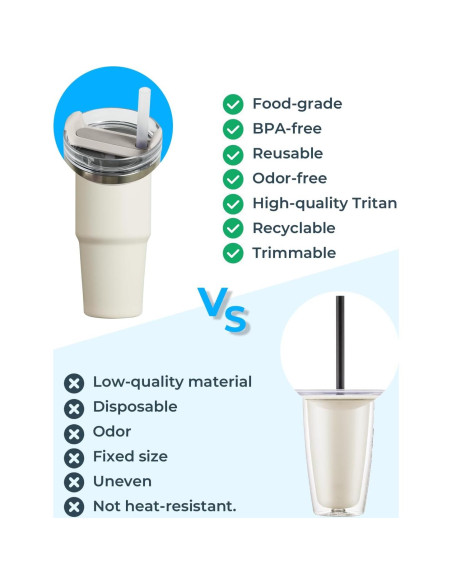Pajillas Reutilizables WATERH con Filtro para Botellas Stanley