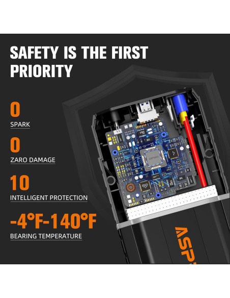 AsperX Arrancador de Salto AX4000 4000A 12V con Luz LED