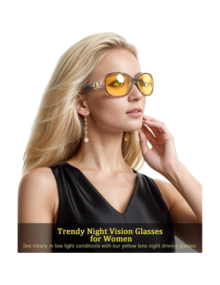 Gafas de Visión Nocturna TJUTR para Mujeres Amarillas