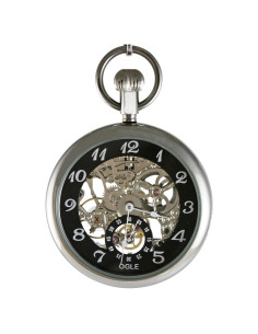 Reloj de bolsillo OGLE mecánico esqueleto 52mm acero inoxidable