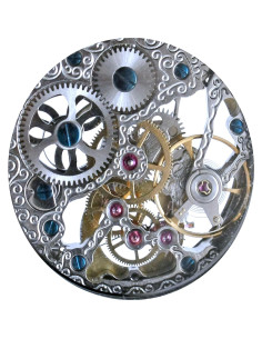 Reloj de bolsillo OGLE mecánico esqueleto 52mm acero inoxidable 2