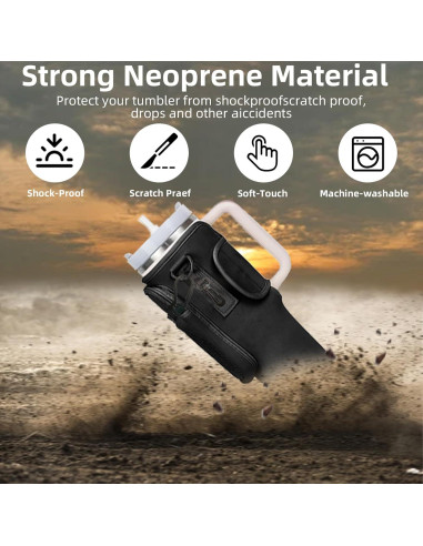 Portabotellas Stanley 40oz/30oz con Correa Ajustable Negro