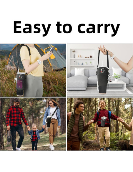 Portabotellas Stanley 40oz/30oz con Correa Ajustable Negro