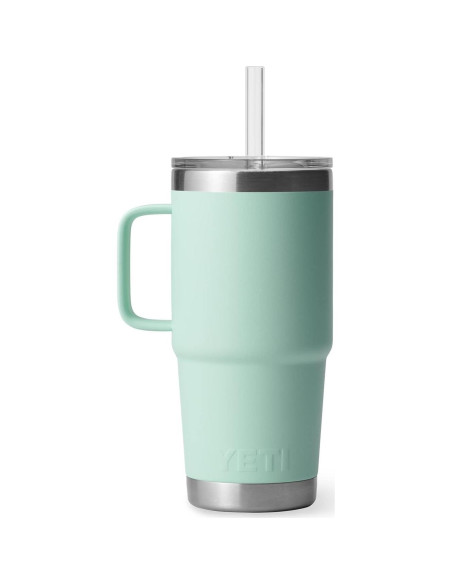 Taza Aislada YETI 739 ml con Asa y Tapa Verde Mar