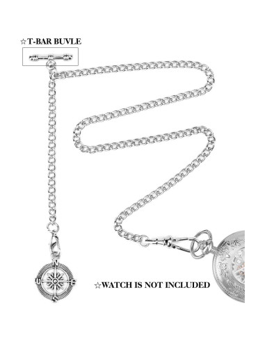 Reloj de bolsillo SIBOSUN con cadena Albert T-Bar 37 cm