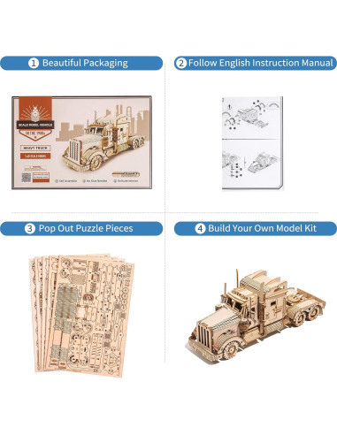 Kit de Rompecabezas 3D Rowood Camión Pesado 286 Piezas