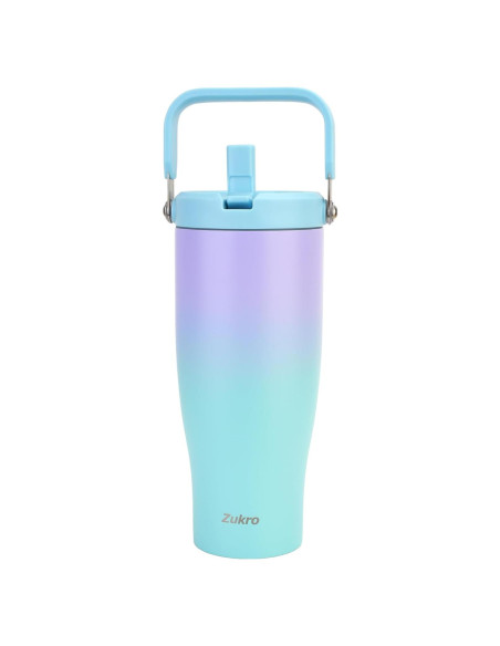 Vaso Zukro 1.2 L Con Pajilla Plegable y Asa para Gimnasio