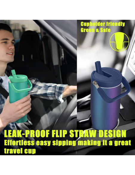 Vaso Zukro 1.2 L Con Pajilla Plegable y Asa para Gimnasio