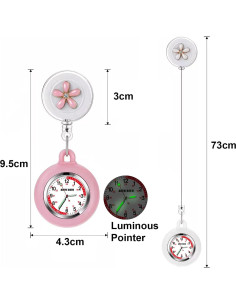 Reloj de enfermera retráctil AGEN KGEN 3 piezas con clip 2