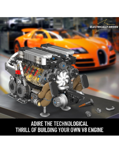 Mould King Motor V8 W16 952 Piezas Juguete STEM