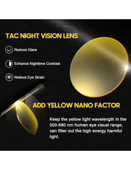 Gafas de Visión Nocturna TJUTR Polarizadas Amarillas