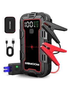 Arrancador de Batería BSMOOM 4000A Portátil con Luz LED