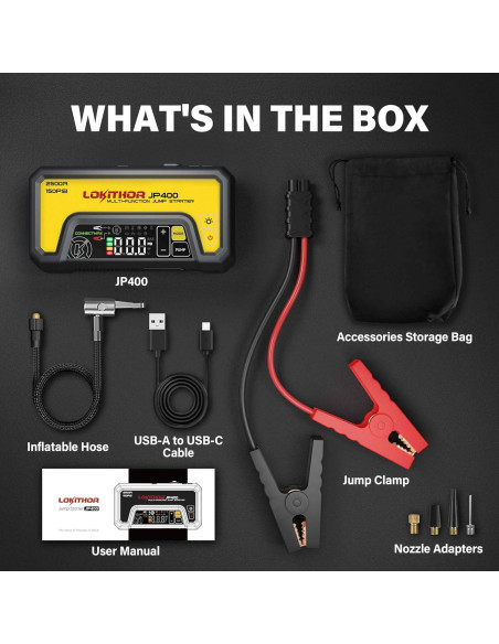 Arrancador de Salto LOKITHOR JP400 con Compresor 2500A