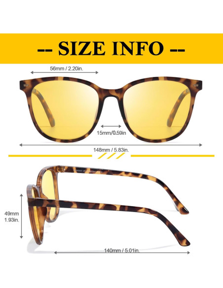 Gafas de Visión Nocturna FIMILU 2 Pack Polarizadas Amarillas