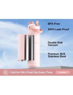 Botella de Agua 26 oz POWCAN Acero Inoxidable 2-en-1 2