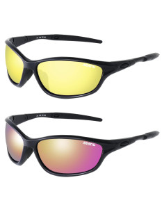 Gafas de Sol Deportivas UV400 Unisex Amarillo/Negro-Rojo