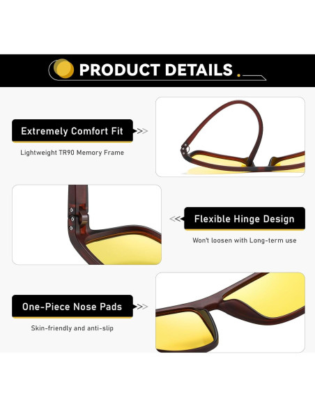 Gafas de Seguridad RMMEEY Amarillas Polarizadas UV