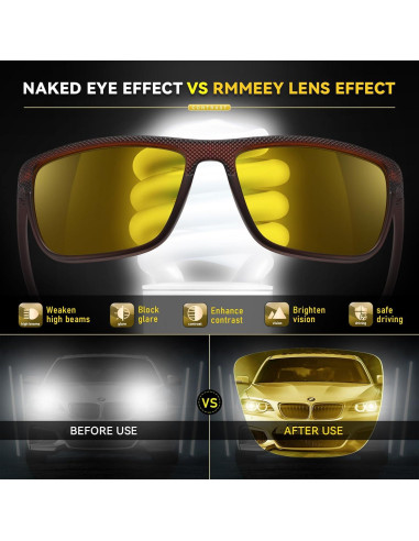 Gafas de Seguridad RMMEEY Amarillas Polarizadas UV