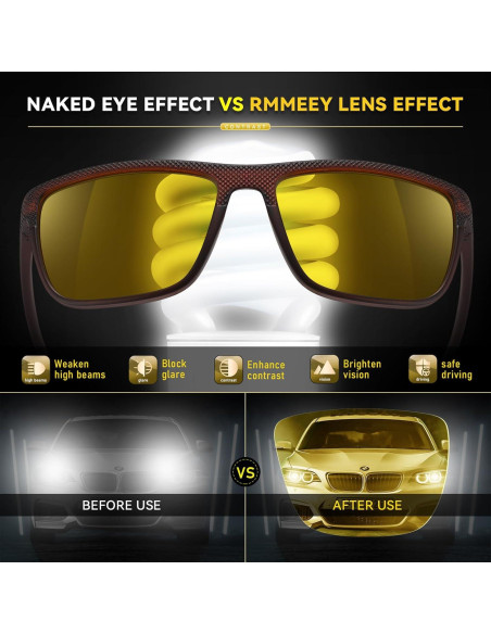 Gafas de Seguridad RMMEEY Amarillas Polarizadas UV