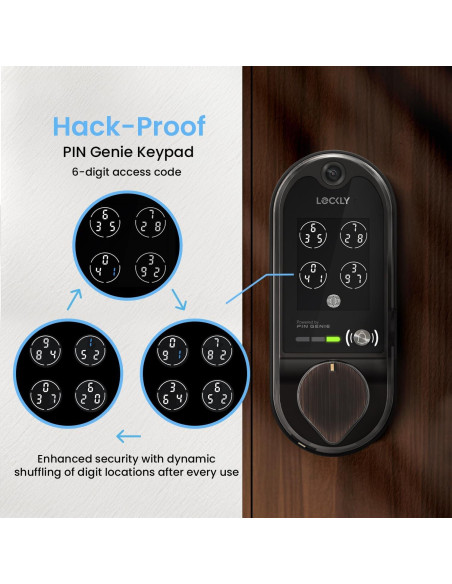 Cerradura Inteligente Lockly Vision con Timbre HD - Bronce