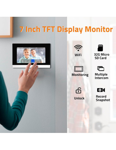 Intercomunicador de Video WiFi AMOCAM 7" HD con Grabación