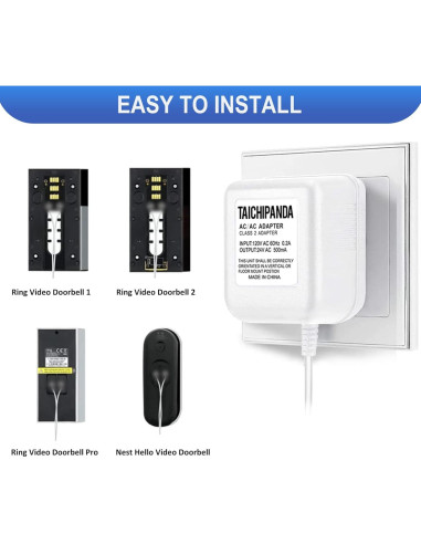 Transformador 24V TAICHIPANDA para Termostatos y Timbres