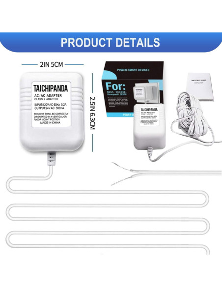 Transformador 24V TAICHIPANDA para Termostatos y Timbres Transformador 24V TAICHIPANDA para Termostatos y Timbres