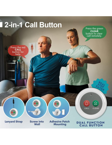 Botones de Llamada Inalámbricos SYNLETT 2 PCS Blanco