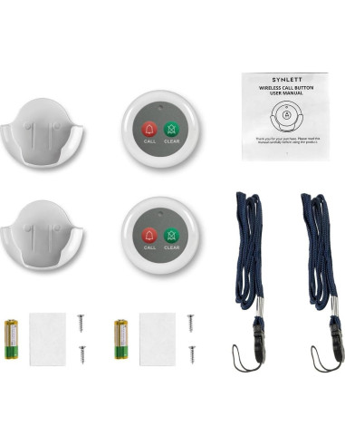 Botones de Llamada Inalámbricos SYNLETT 2 PCS Blanco