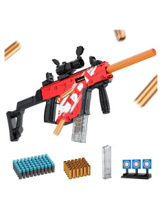 Pistola de Juguete Automática Blaster Rojo 60 Dardos Espuma