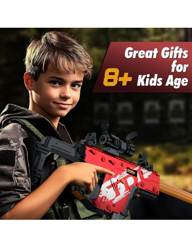 Pistola de Juguete Automática Blaster Rojo 60 Dardos Espuma