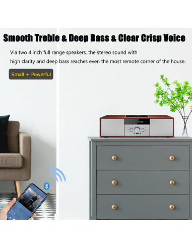 Reproductor de CD WIITHINK 30W Bluetooth y Radio FM