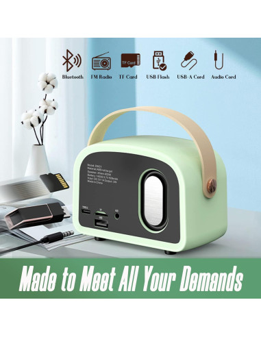 Altavoz Bluetooth Retro SpringFlora Rosa 11.43x6.10cm TWS