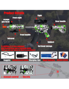 Blaster de Gel ZoffyFabrizio M416 Verde Ecológico 0.84 kg 2