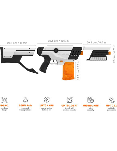 Blaster de Gel UnlocX Eléctrico Automático 7000 Balas Ecológicas