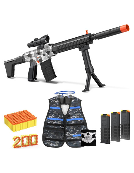 Rifle Francotirador Eléctrico DONGSHENG - 200 Dardos y Chaleco