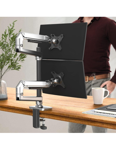 Soporte Doble para Monitor Ergounion E66 Ajustable 40" 11.34kg
